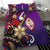 Guam Bedding Set - Tribal Flower With Special Turtles Purple Color - Polynesian Pride
