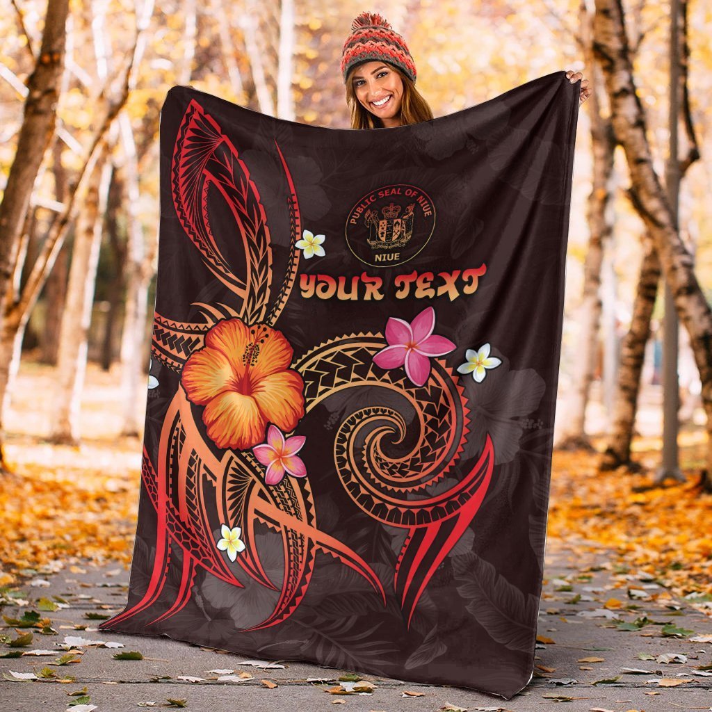 Niue Polynesian Personalised Premium Blanket - Legend of Niue (Red) - Polynesian Pride