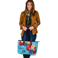 Wallis and Futuna Custom Personalised Leather Tote - Tropical Style - Polynesian Pride