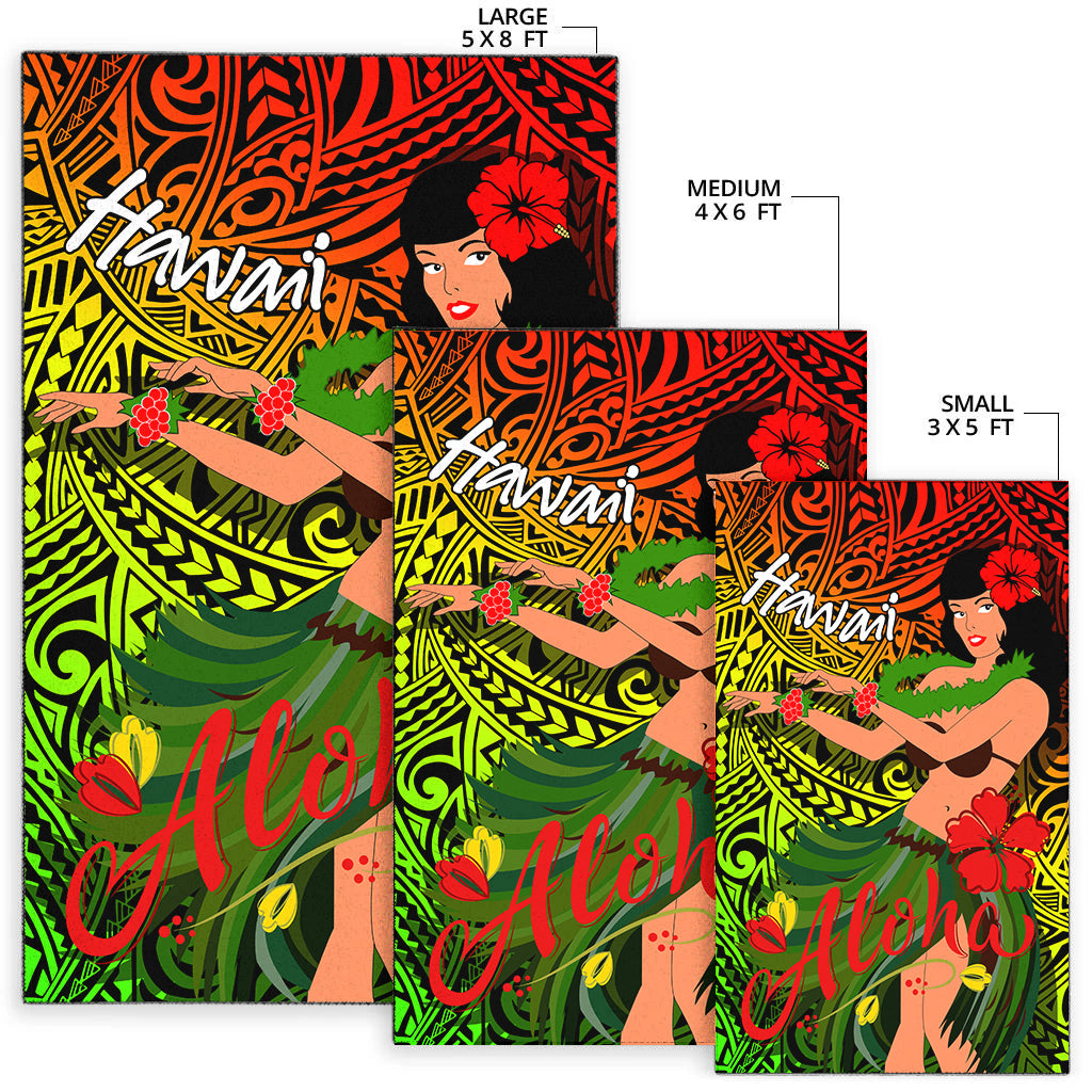 Hawaii Hula Girl Reggae Area Rug - LT2 - Polynesian Pride
