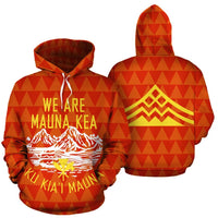 Kanaka Map Mauna Kea Triangle Hoodie Unisex Red - Polynesian Pride