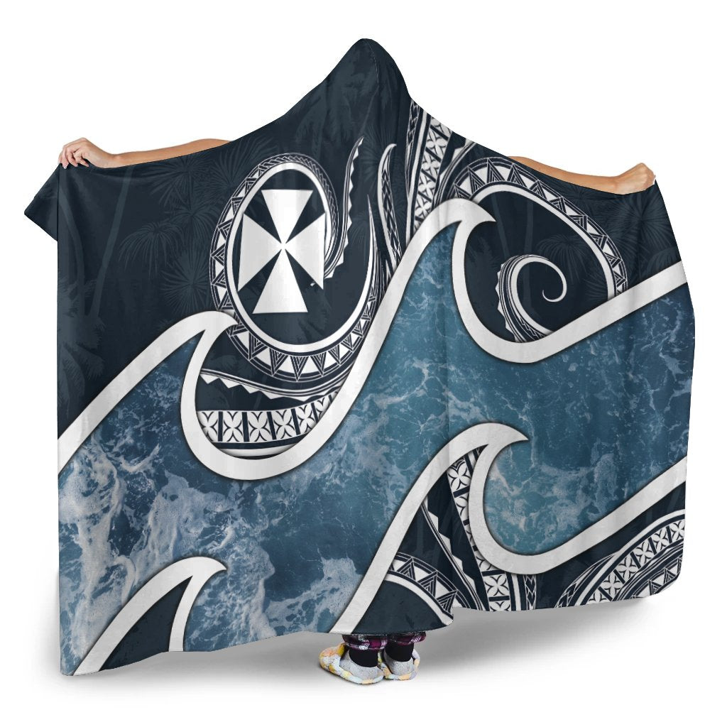 Wallis and Futuna Polynesian Hooded Blanket - Ocean Style - Polynesian Pride