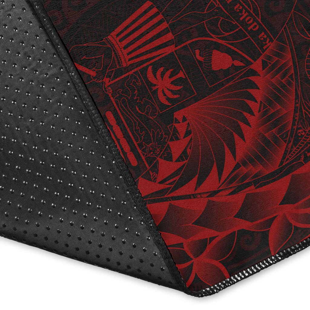 Fiji Area Rug - Custom Polynesian Pattern Style Red Color - Polynesian Pride