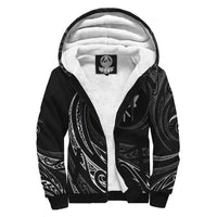 Kanaka Sherpa Hoodie - Frida Style - White Black - Polynesian Pride