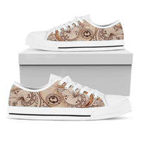Northern Mariana Islands Low Top Shoes - Hibiscus Flowers Vintage Style - Polynesian Pride
