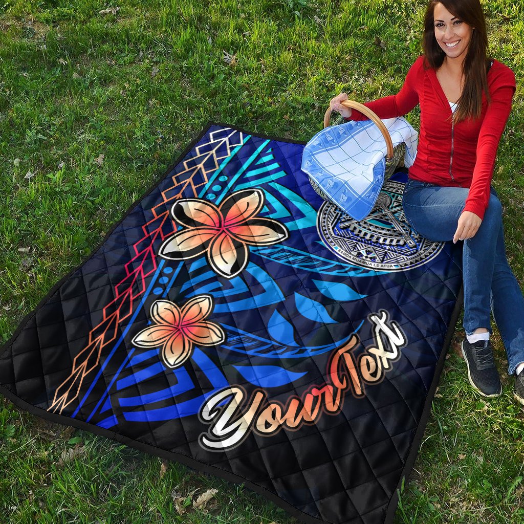 American Samoa Custom Personalised Premium Quilt - Vintage Tribal Mountain - Polynesian Pride