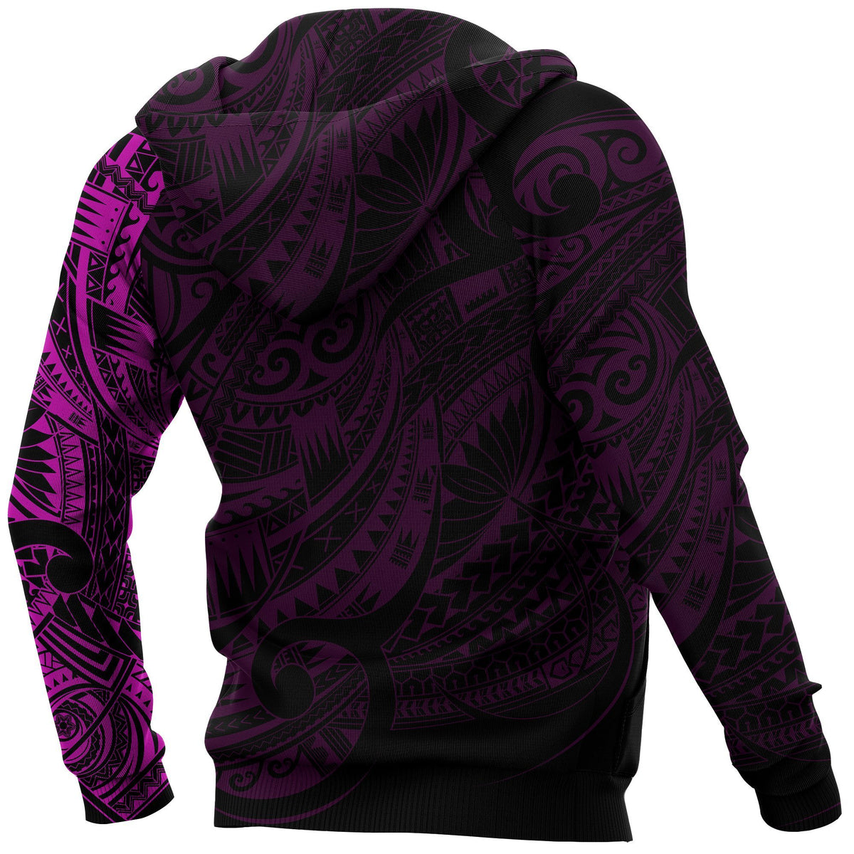 Maori Tattoo Style All Over Hoodie Pink Custom Version - Polynesian Pride