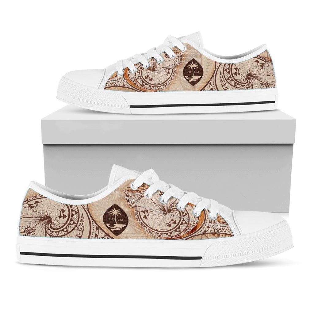 Guam Low Top Shoes - Hibiscus Flowers Vintage Style - Polynesian Pride