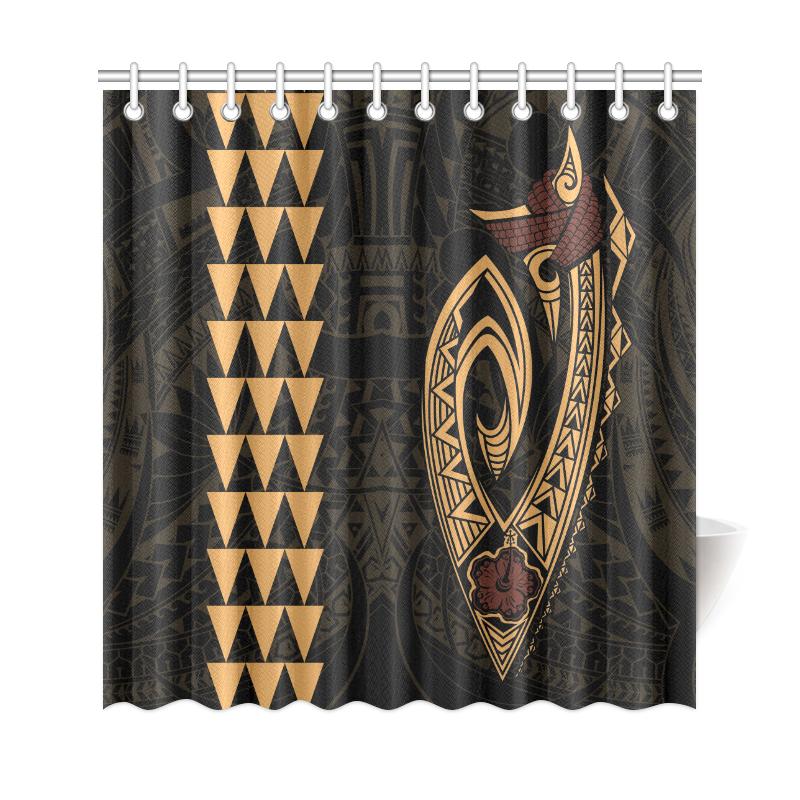 Hawaii Kakau Makau Fish Hook Polynesian Shower Curtain - Original - Polynesian Pride