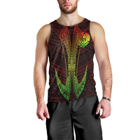 Tahiti Custom Personalised Polynesian Men's Tank Top - Fish Hook Ver2 - Polynesian Pride