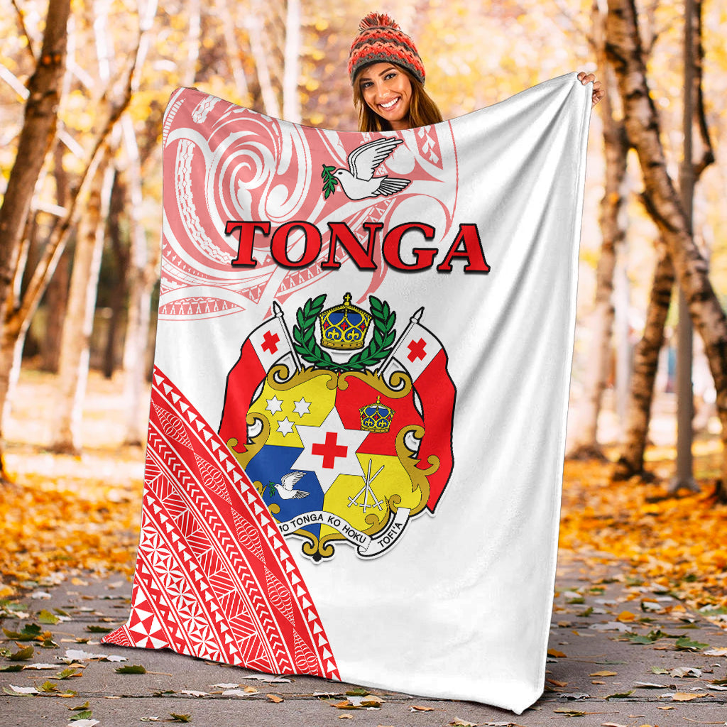 Tonga Premium Blanket Tongan Pattern Blithesome LT13 White - Polynesian Pride