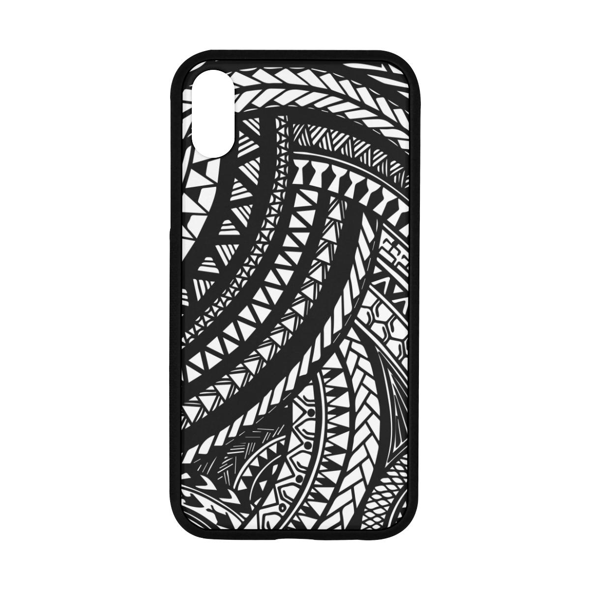 Polynesian 15 Rubber Phone Case One Size iPhone XR (6.1") Black - White - Polynesian Pride