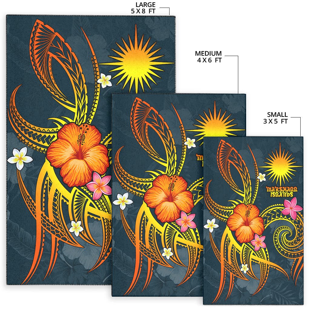 Marshall Islands Polynesian Area Rug - Legend of Marshall Islands (Blue) - Polynesian Pride