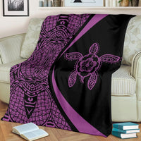 Hawaii Polynesian Tribal Premium Blanket - Circle Style Purple - Polynesian Pride