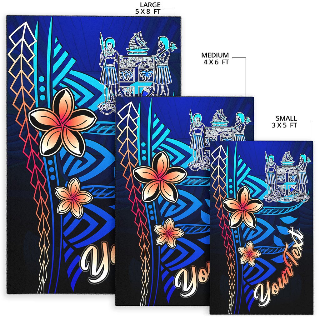 Fiji Custom Personalised Area Rug - Vintage Tribal Mountain Crest - Polynesian Pride