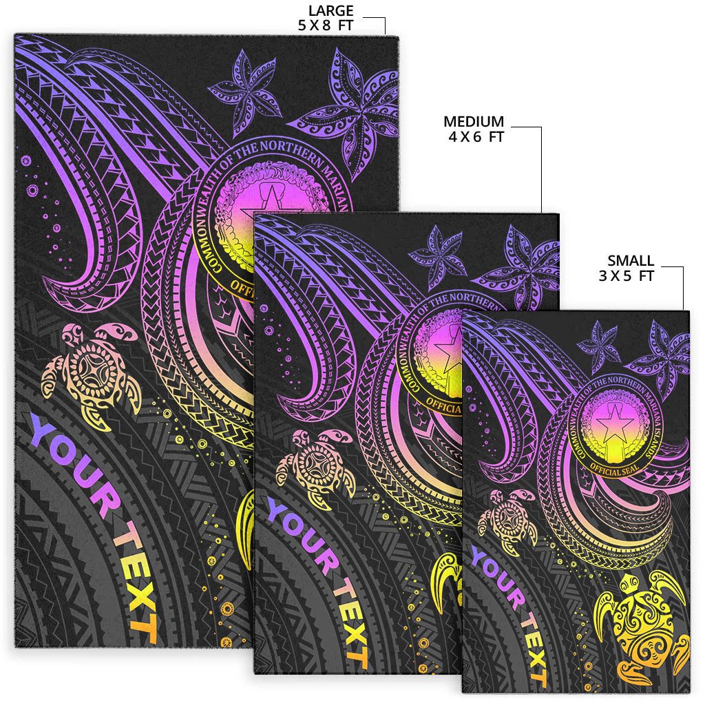 Northern Mariana Islands Custom Personalised Area Rug - Pink Turtle - Polynesian Pride