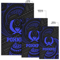 Pohnpei Polynesian Area Rug - Blue Tribal Wave - Polynesian Pride