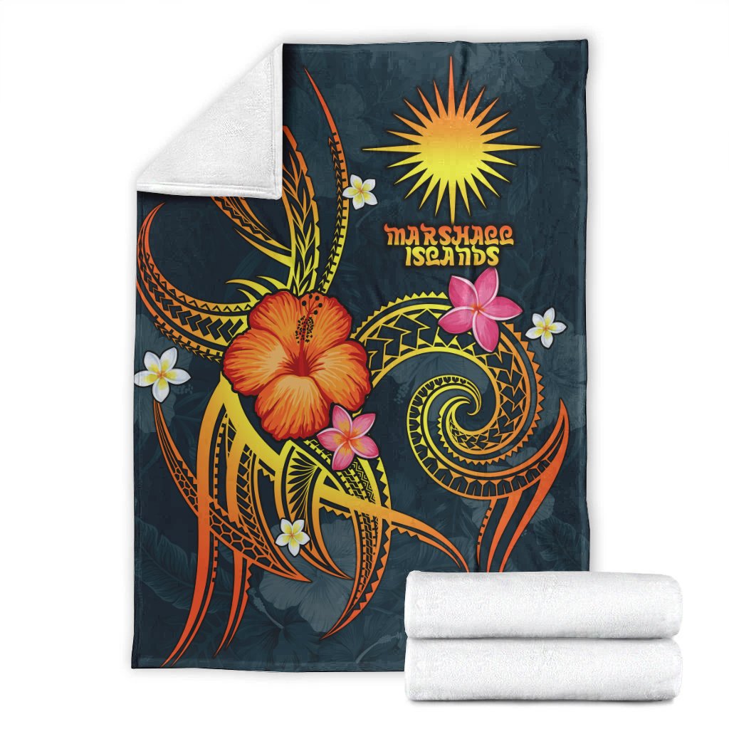 Marshall Islands Polynesian Premium Blanket - Legend of Marshall Islands (Blue) - Polynesian Pride