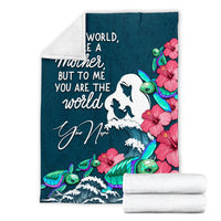 (Custom Personalised) Polynesian Mothers Day With Green Turtle Blanket - LT12 - Polynesian Pride