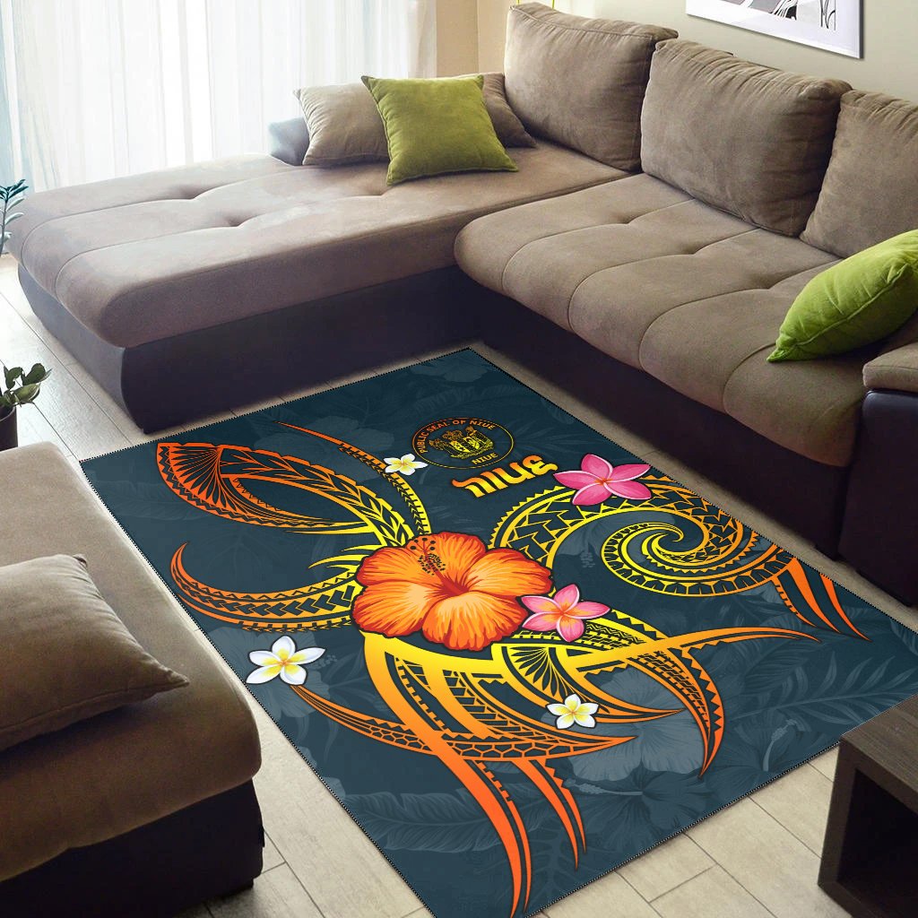 Niue Polynesian Area Rug - Legend of Niue (Blue) - Polynesian Pride