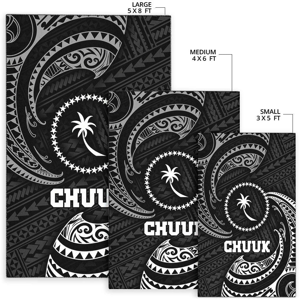 Chuuk Micronesia Area Rug - White Tribal Wave - Polynesian Pride