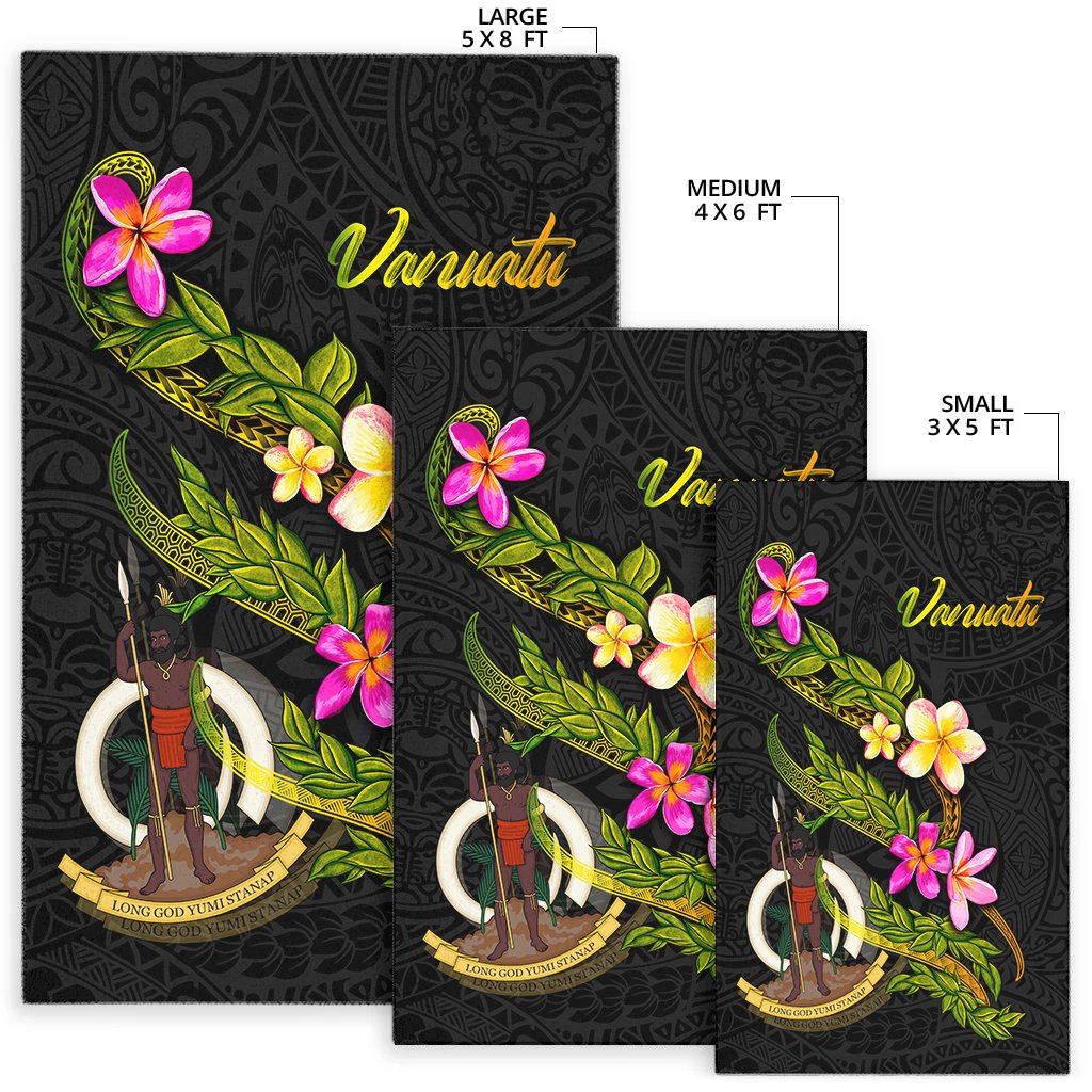 Vanuatu Polynesian Area Rug - Plumeria Tribal - Polynesian Pride