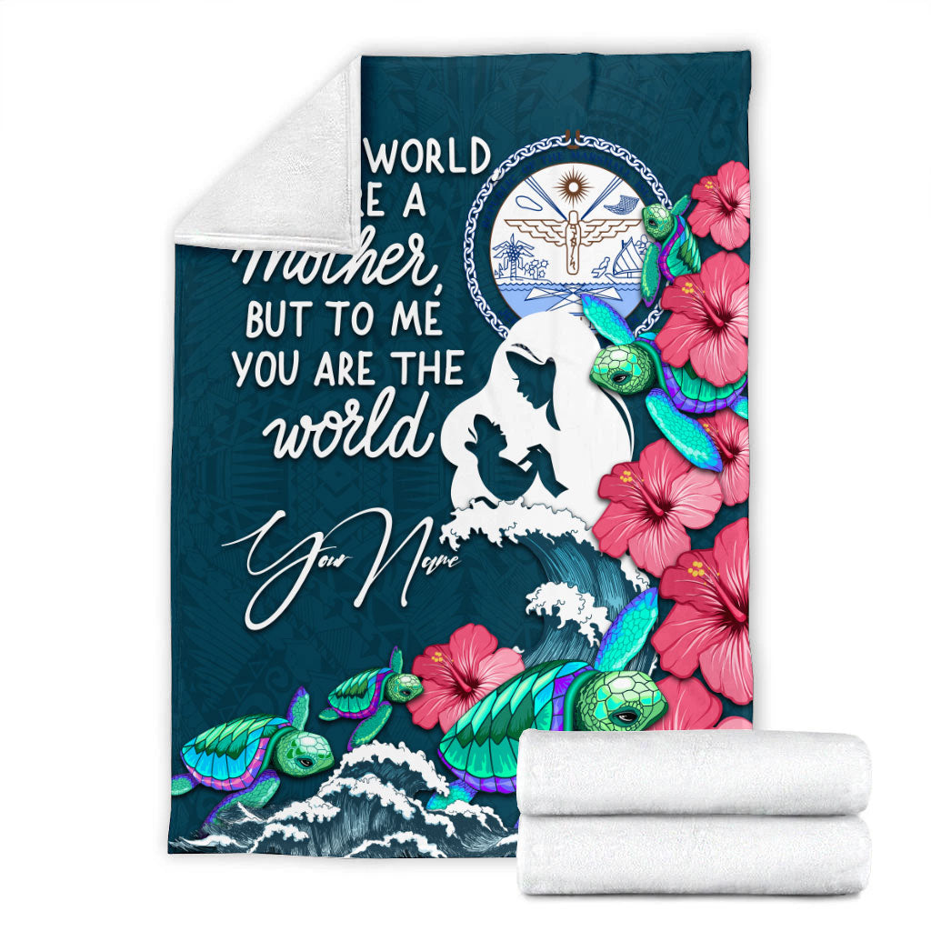 (Custom Personalised) Marshall Islands Mothers Day With Green Turtle Blanket - LT12 - Polynesian Pride