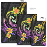 Polynesian Custom Personalised Area Rugs - Plumeria Flowers with Spiral Patterns - Polynesian Pride