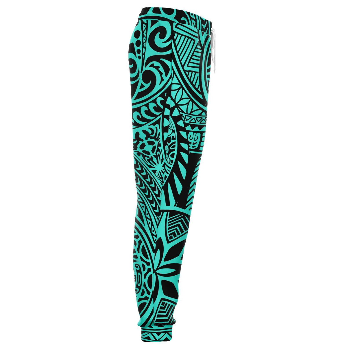 Polynesian Hawaiian Style Tribal Tattoo Turquoise Joggers - Polynesian Pride