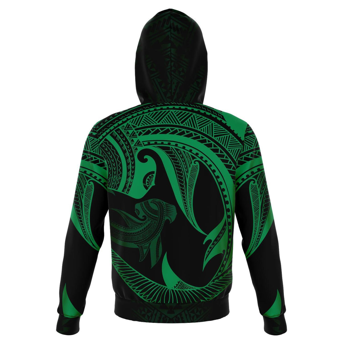 Hawaii Hoodie Polynesian Hammerhead Shark Green - Polynesian Pride