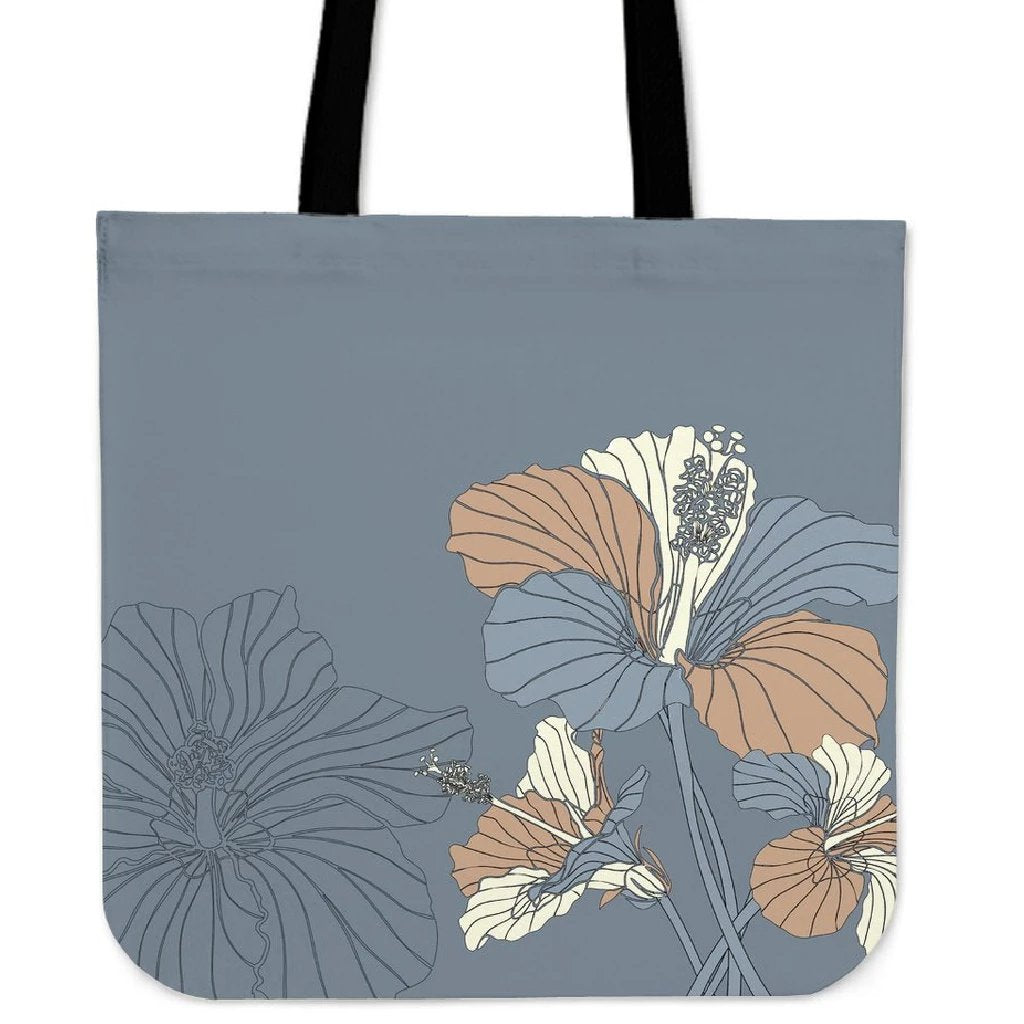 Hibiscus Art Tote Bag Tote Bag One Size Black - Polynesian Pride