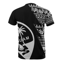 Guam All Over T Shirt Guam Coat of Arms Chamorro Pattern Black Style - Polynesian Pride