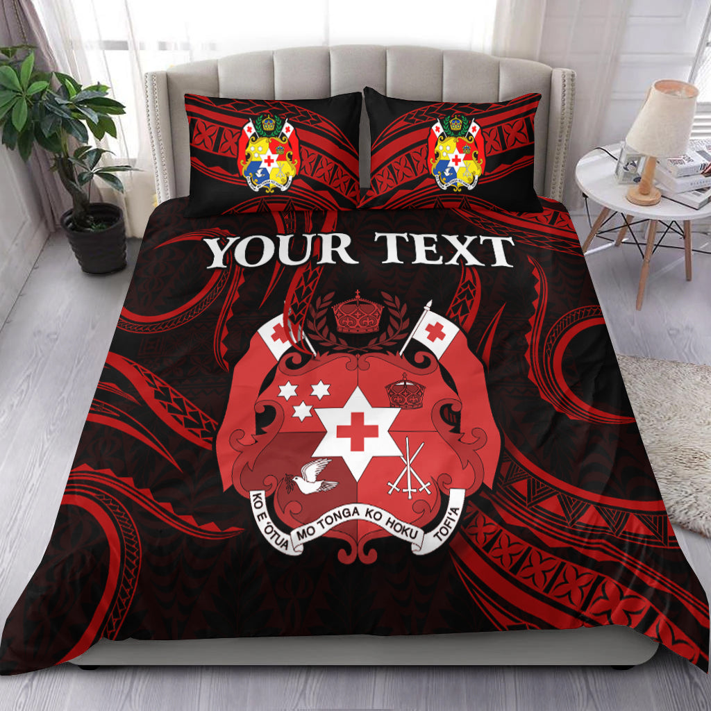 (Custom Personalised) Tonga Pattern Bedding Set Always Proud LT13 Red - Polynesian Pride