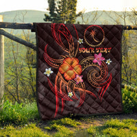 Chuuk Polynesian Personalised Premium Quilt - Legend of Chuuk (Red) - Polynesian Pride