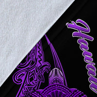 Hawaii Turtle With Plumeria Leaf Purple Blanket - LT12 - Polynesian Pride