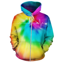 Hawaiian Map Hoodie (Zipper) Tie Dye - Polynesian Pride