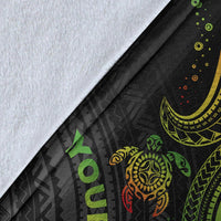 Polynesian Custom Personalised Premium Blanket - Reggae Turtle - Polynesian Pride