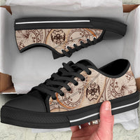 Tonga Low Top Shoes - Hibiscus Flowers Vintage Style - Polynesian Pride