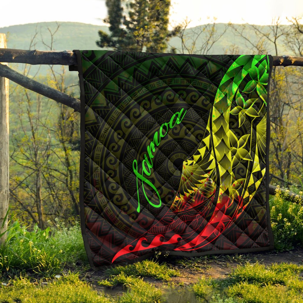 Samoa Premium Quilt - Polynesian Pattern Style Reggae Color - Polynesian Pride