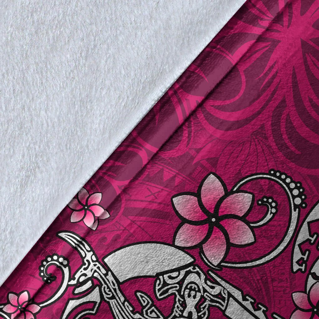 Fiji Premium Blanket - Turtle Plumeria (Pink) - Polynesian Pride
