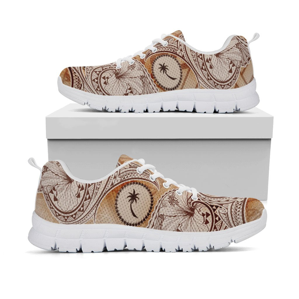 Chuuk Sneakers - Hibiscus Flowers Vintage Style - Polynesian Pride