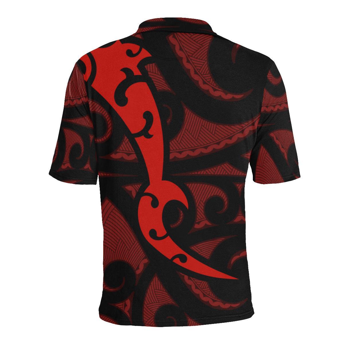 Maori Red Mangopare Polo Shirt - Polynesian Pride