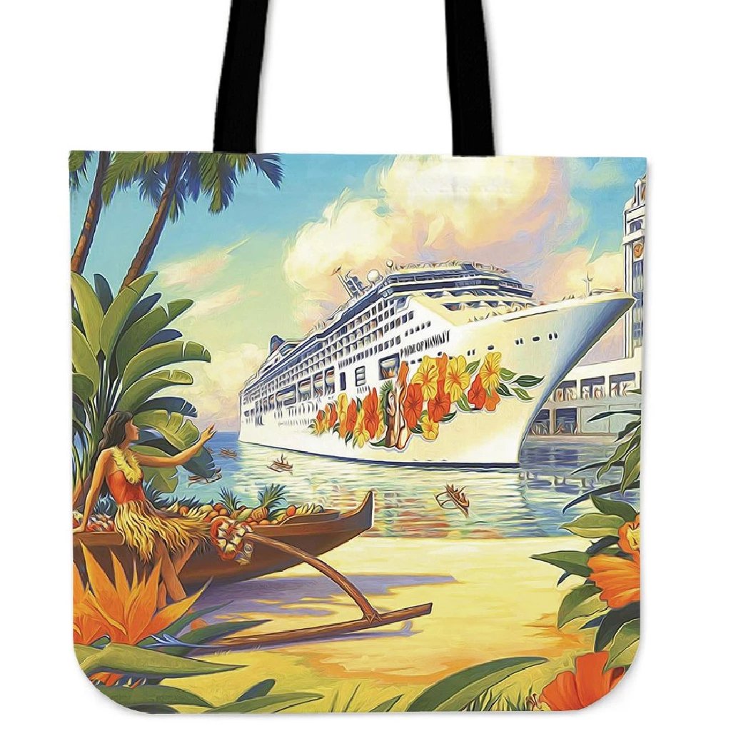 Hawaii Modern Tote Bag Tote Bag One Size Black - Polynesian Pride