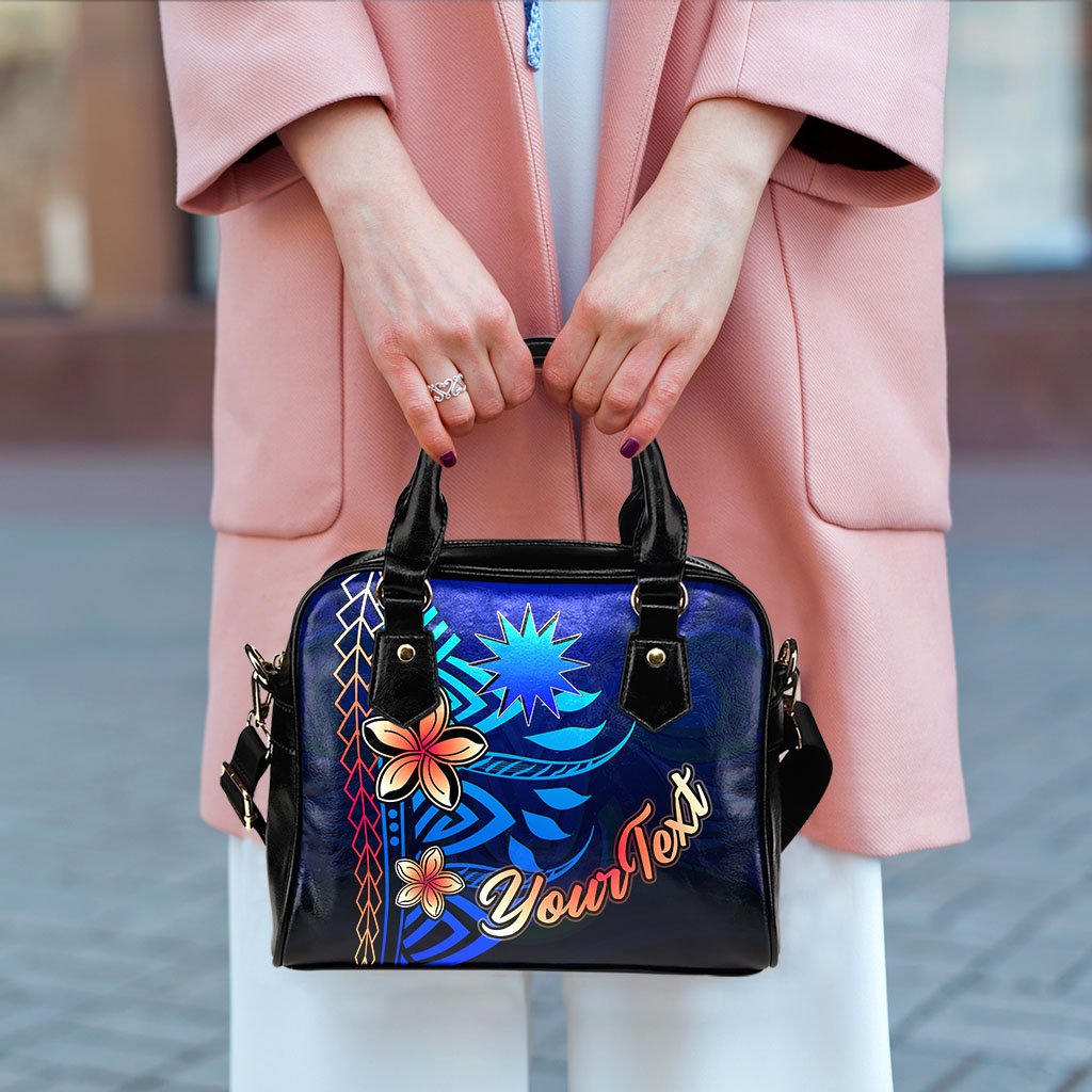 Nauru Custom Personalised Shoulder Handbag - Vintage Tribal Mountain - Polynesian Pride