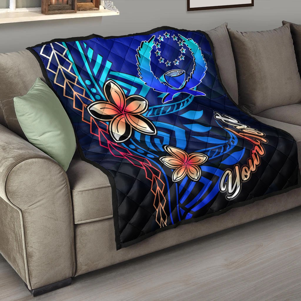 Pohnpei Custom Personalised Premium Quilt - Vintage Tribal Mountain - Polynesian Pride