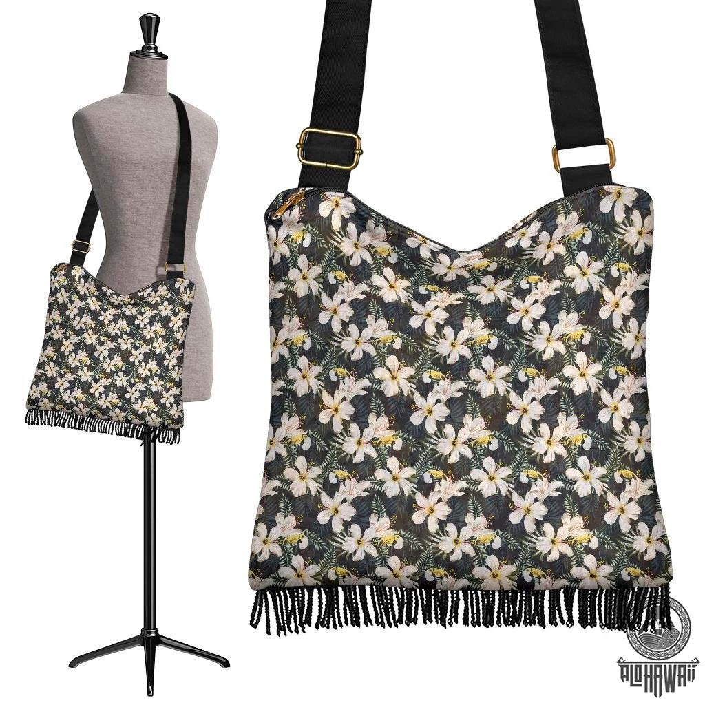 Hawaii Vintage Floral Crossbody Boho Handbag Crossbody Boho Handbag One Size Yellow - Polynesian Pride