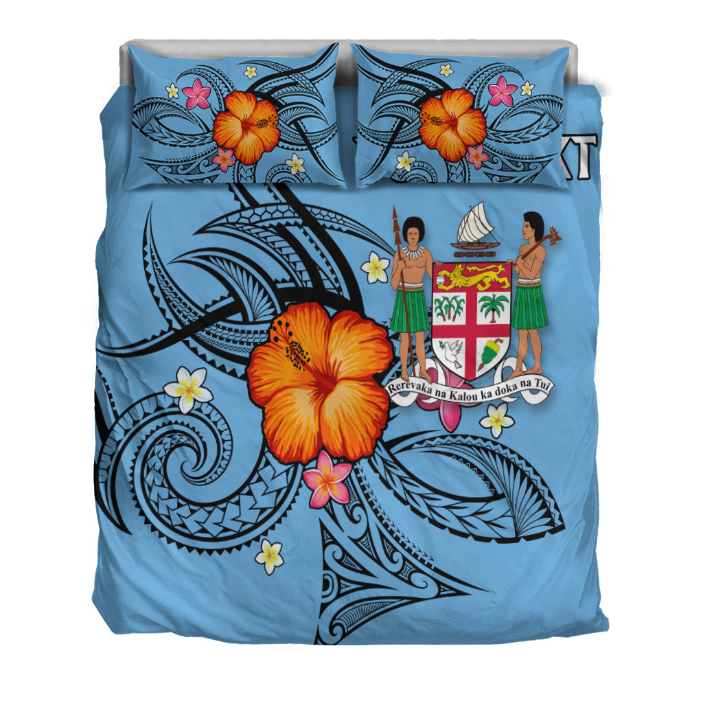 (Custom Personalised) Fiji Bedding Set - Hibiscus With Tribal - LT12 - Polynesian Pride