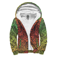 Colorful Polynesian Sherpa Hoodie Red & Blue - Polynesian Pride