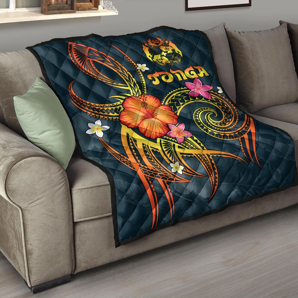 Tonga Polynesian Premium Quilt - Legend of Tonga (Blue) Blue - Polynesian Pride