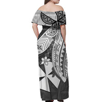 Wallis et Futuna Off Shoulder Long Dress Version Luxurious Black LT13 - Polynesian Pride